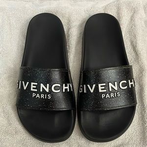 GIVENCHY women’s slides black with glitter